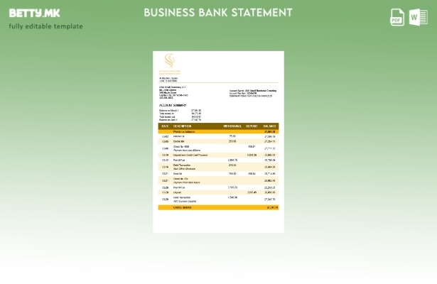 модерен стил Судански Саудиска Суданска банка извод за деловна сметка Шаблон Wor